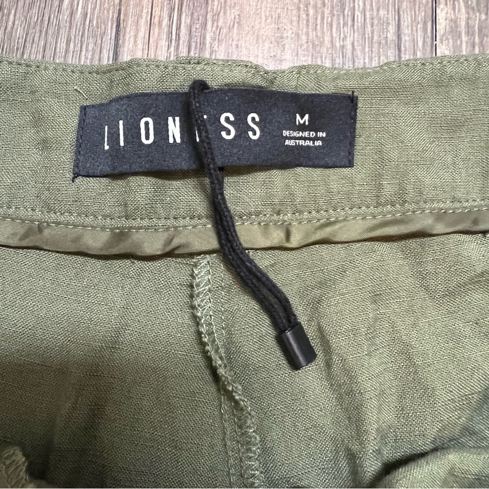 Lioness Women's Olive Green La Ouinta Wide Straight Leg Mid Rise Pants M - Picture 8 of 12